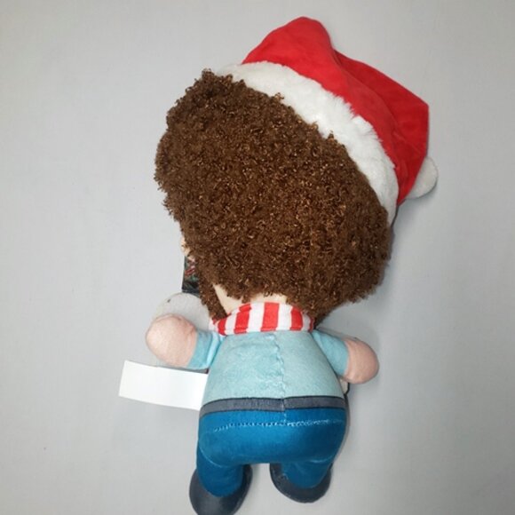 Christmas Bob Ross plush with hat, scarf, paintbrush, and paint pallet New! - Picture 3 of 3